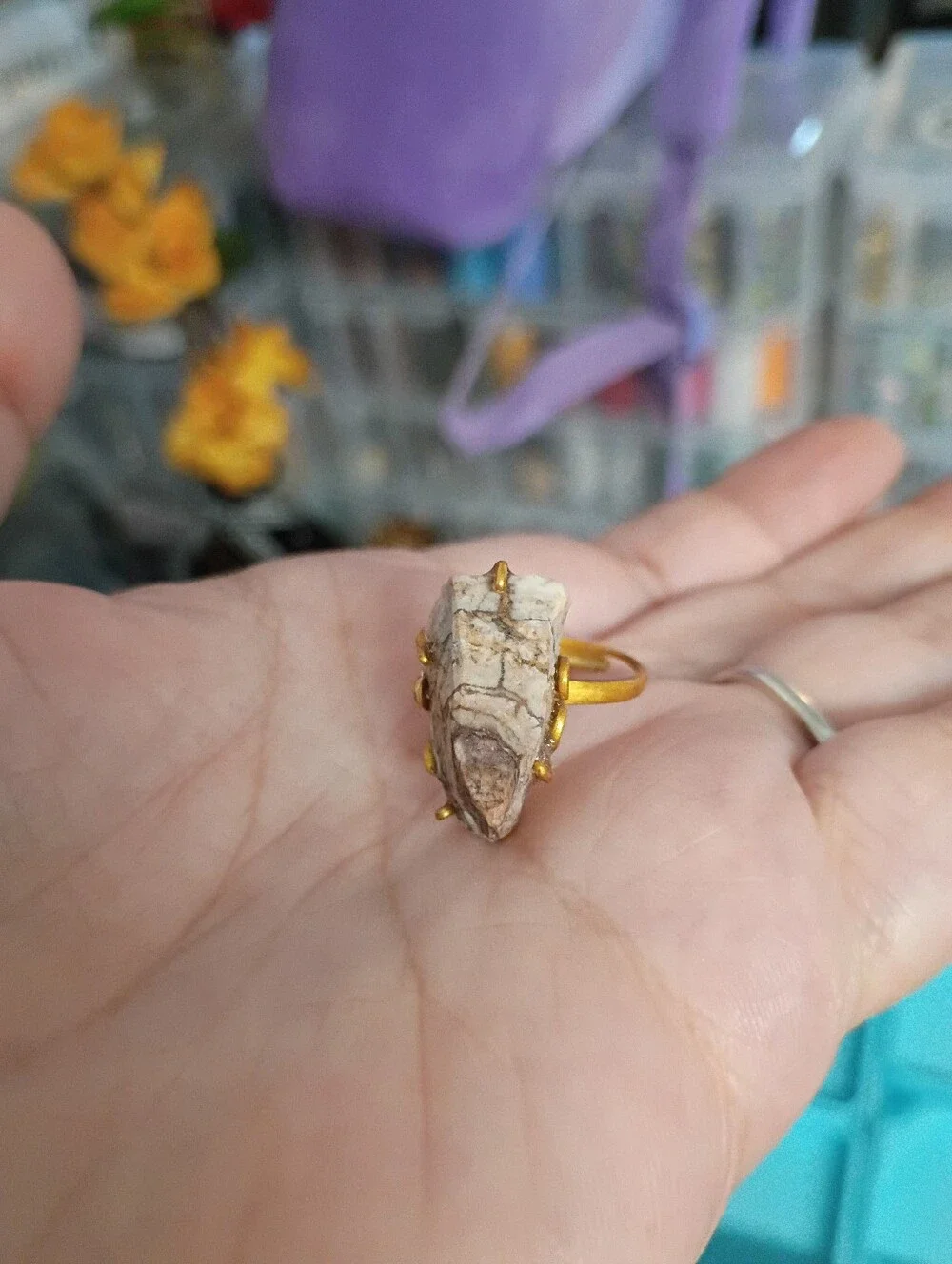 Earthbound Magic: The Brown Zebra Jasper Copper Ring